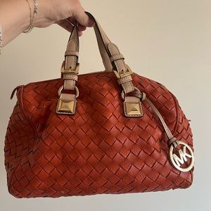 Michael Kors woven burnt orange handbag